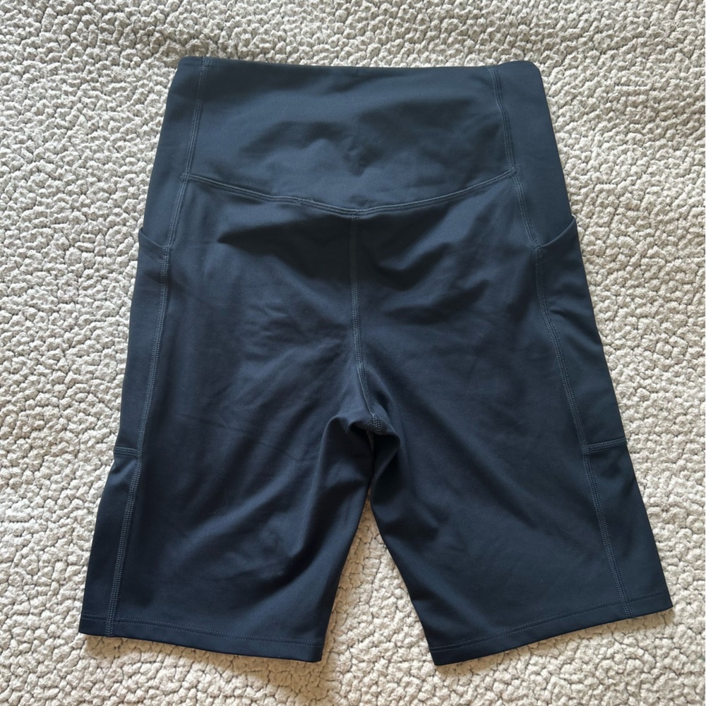 Girlfriend Collective High-Rise Navy Shorts